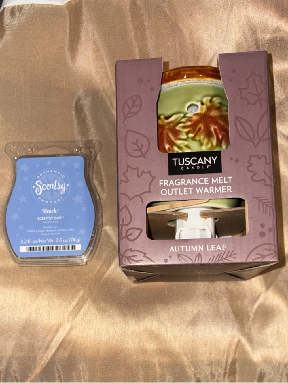 NIB 💜 Tuscany Candle Fragrance Outlet Warmer & Scentsy Wax Bar-Beach Fragrance